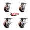 Service Caster 5 Inch Polyurethane Swivel Caster Set with Roller Bearings 2 Brakes SCC SCC-35S520-PPUR-2-SLB-2 - alternate 1